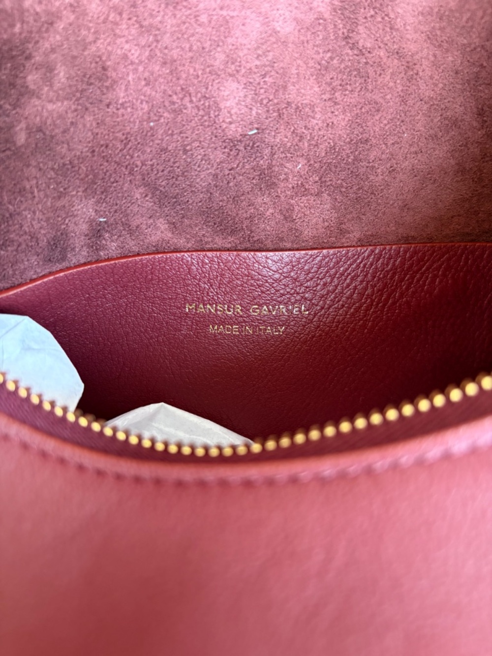 Mansur Gavriel Large Maxi Candy Hobo Leather Bag Red Oxblood - Picture 10 of 12